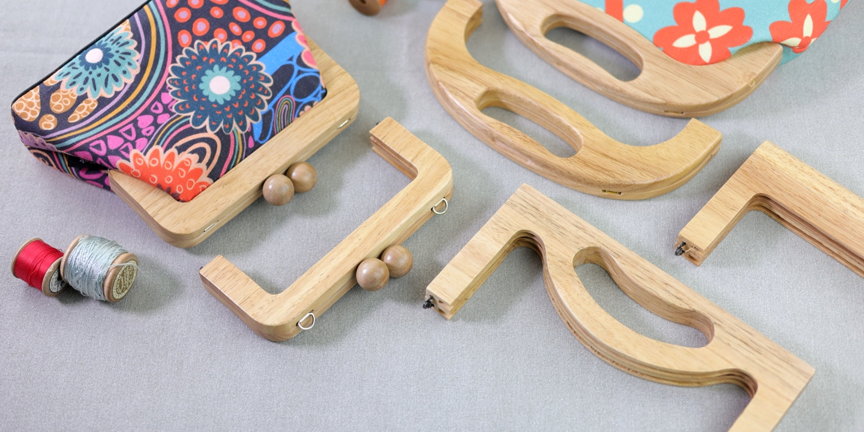 Oak Wooden Handles Kisslock Frames for Bag Making | SUPPLY FOR BAG AUSTRALIA