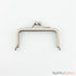 4 x 2 inch - kisslock ball clasp - silver metal purse frame