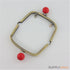 5 3/8 x 3 inch - red ball clasp - antique brass purse frame