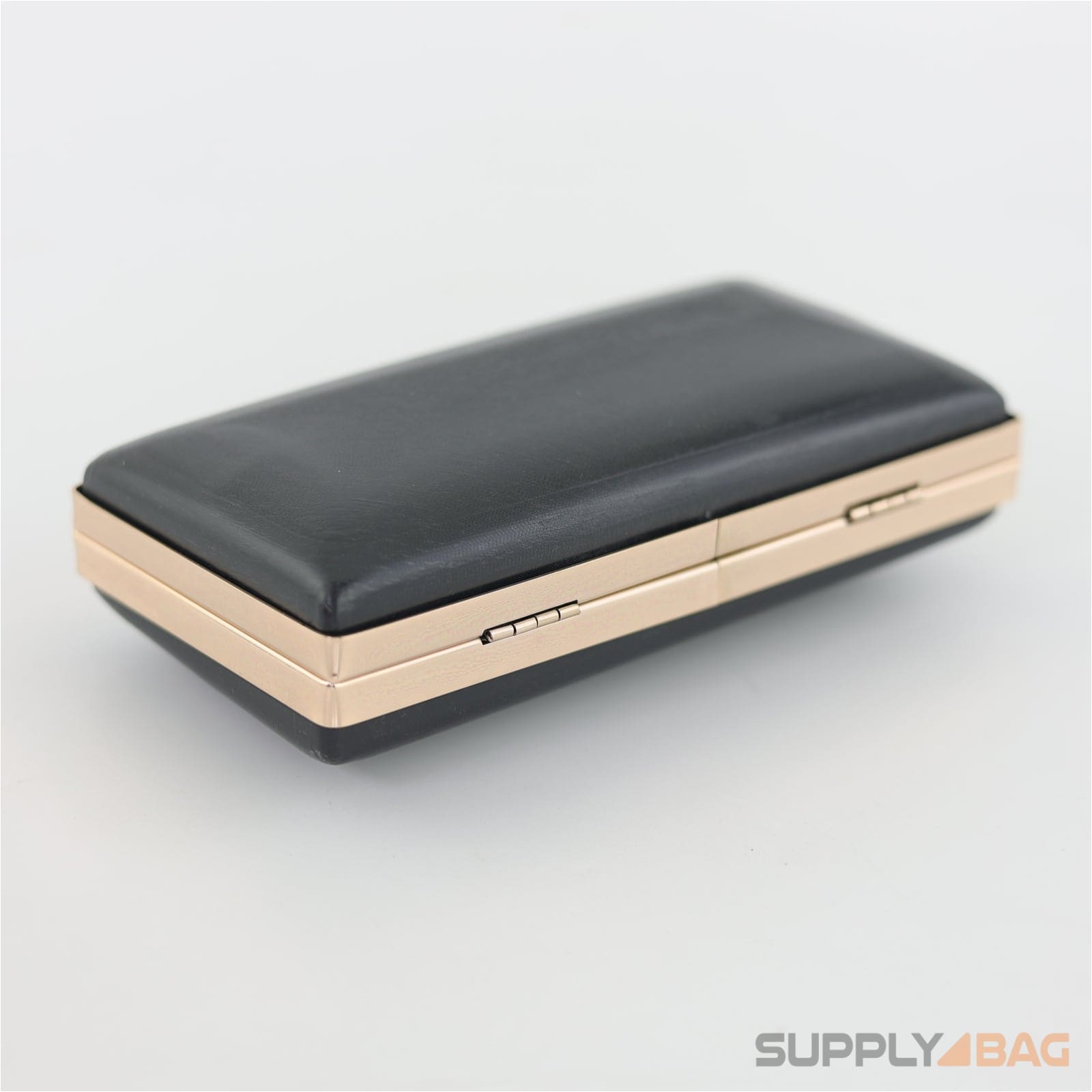 6.5 x 3 1/4 inch - gold rectangle clamshell clutch frame with covers