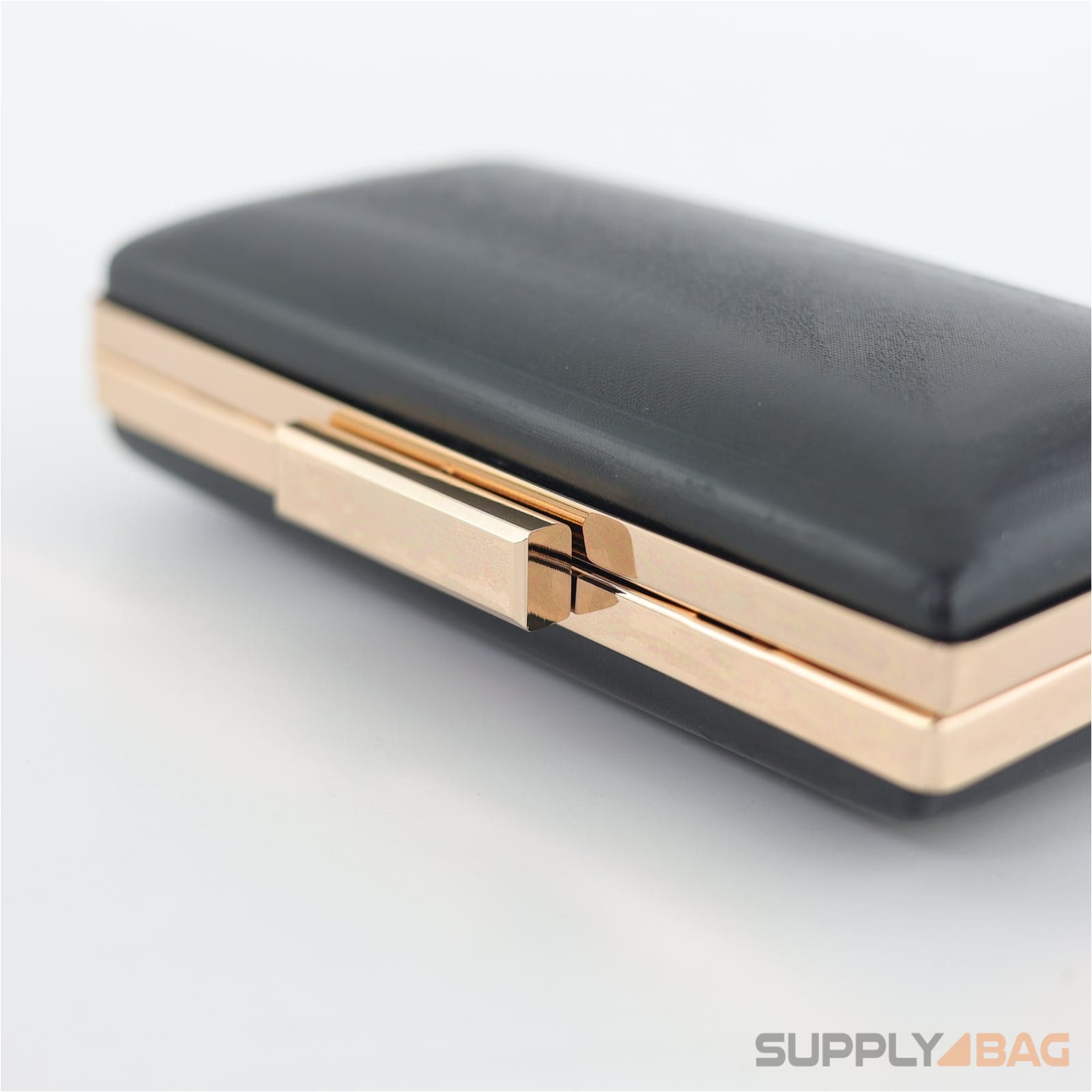 6.5 x 3 1/4 inch - gold rectangle clamshell clutch frame with covers
