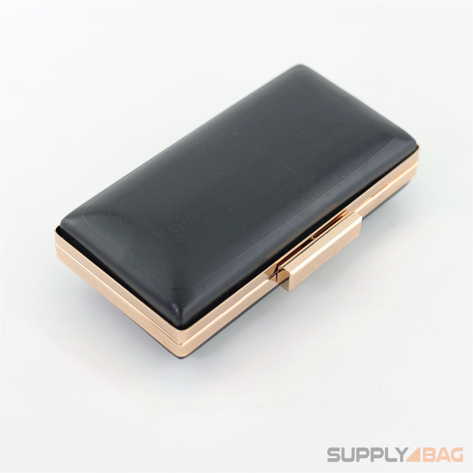 6.5 x 3 1/4 inch - gold rectangle clamshell clutch frame with covers