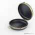 6 inch - antique brass circle clamshell clutch frame with covers