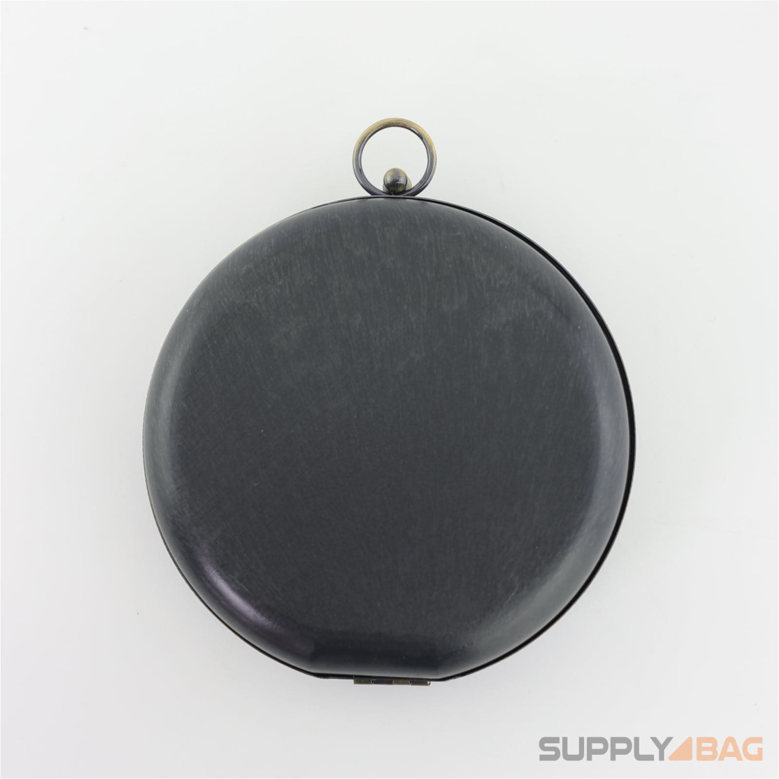 6 inch - antique brass circle clamshell clutch frame with covers