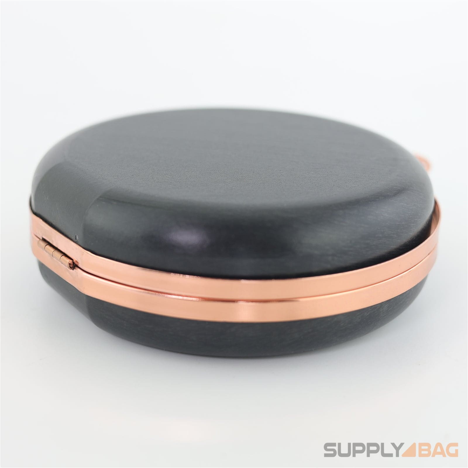 6 inch - rose gold circle clamshell clutch frame with covers