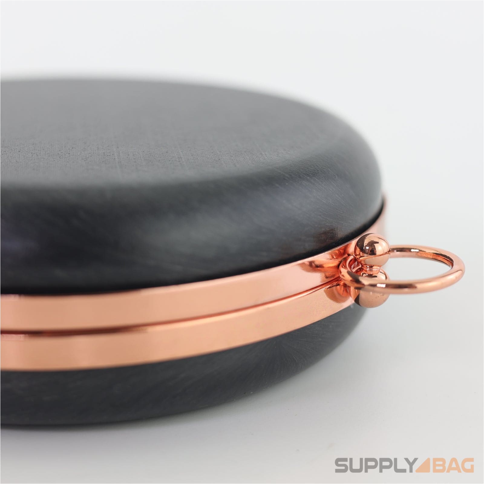 6 inch - rose gold circle clamshell clutch frame with covers