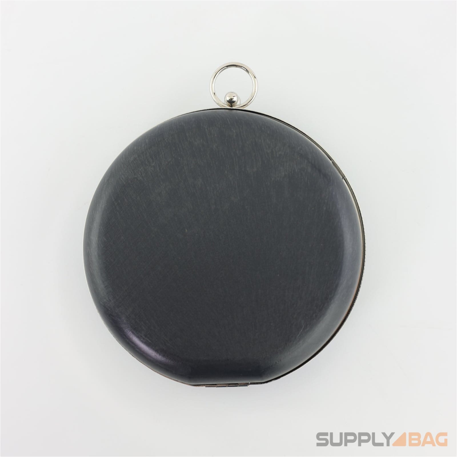 6 inch - silver circle clamshell clutch frame with covers