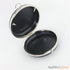 6 inch - silver circle clamshell clutch frame with covers