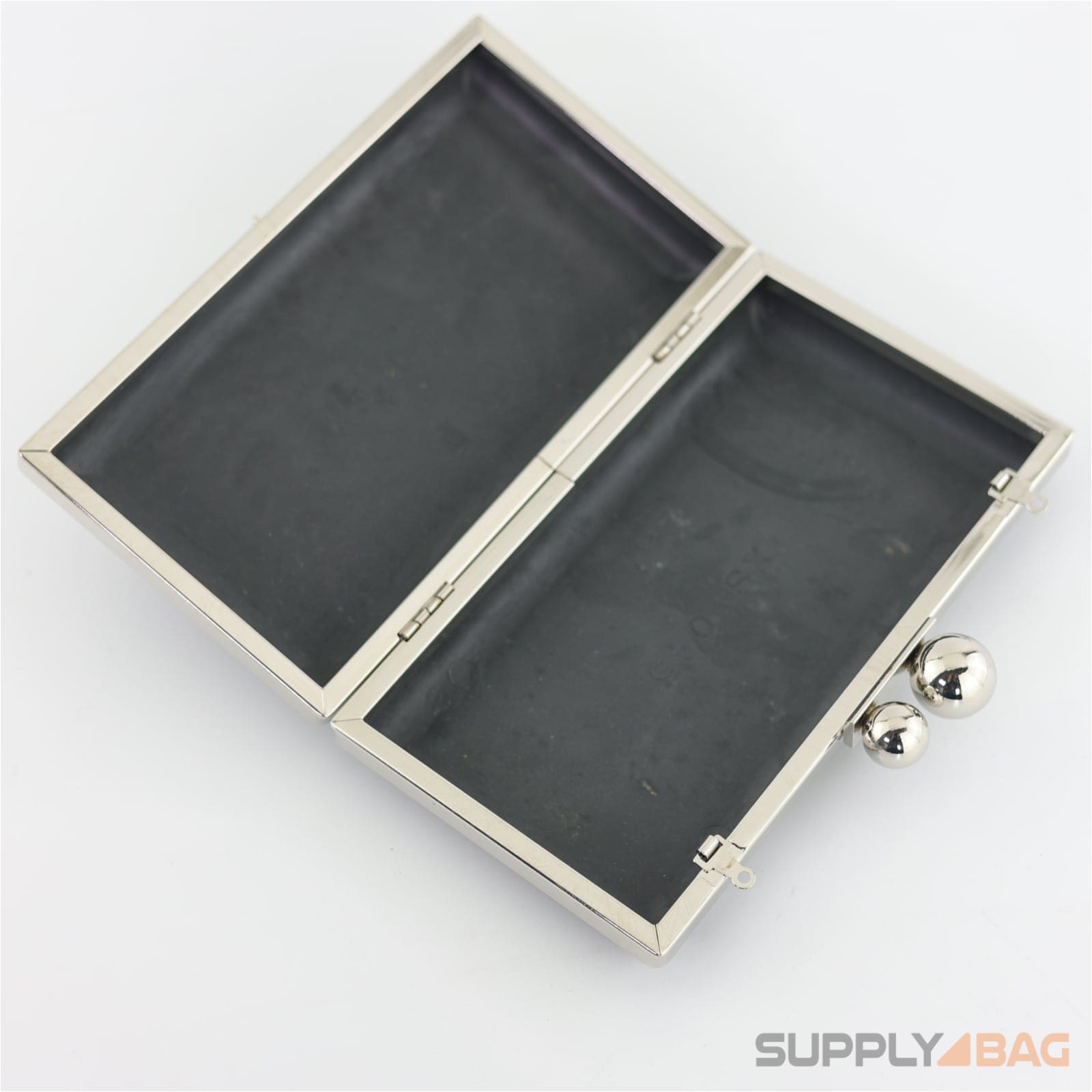 7 3/8 x 4 1/8 inch - ball closures - silver rectangle clamshell