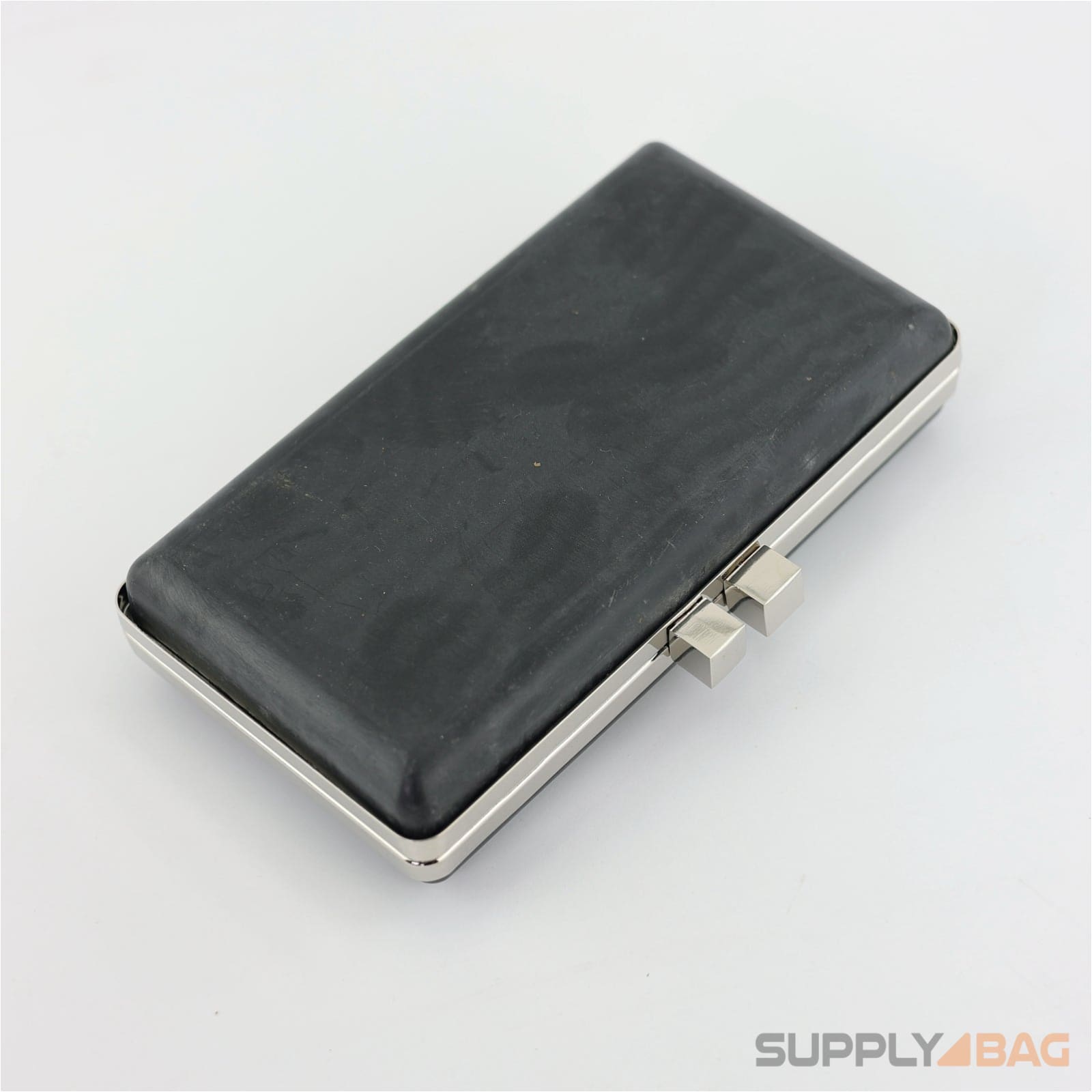 7 3/8 x 4 1/8 inch - square closures - silver rectangle clamshell