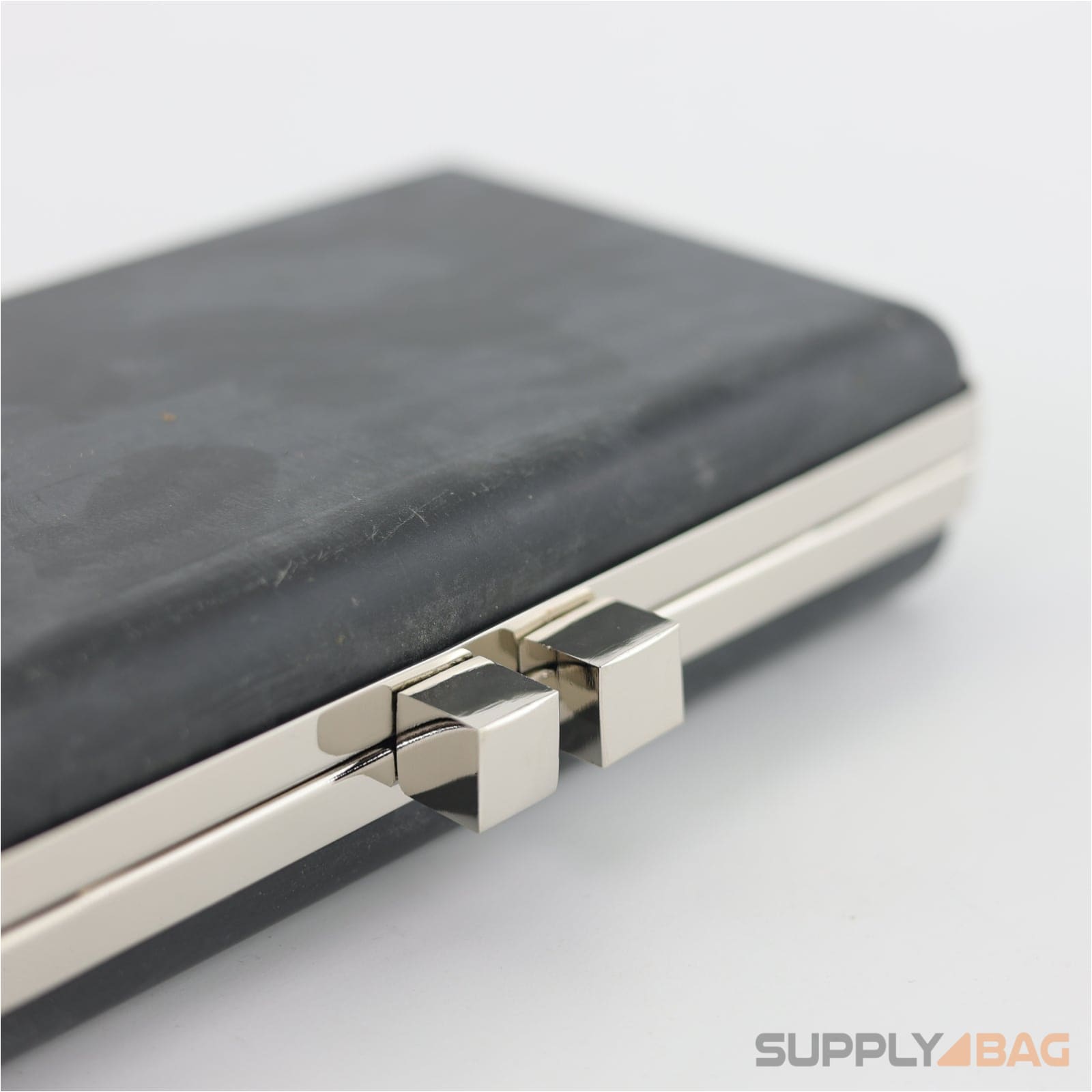 7 3/8 x 4 1/8 inch - square closures - silver rectangle clamshell