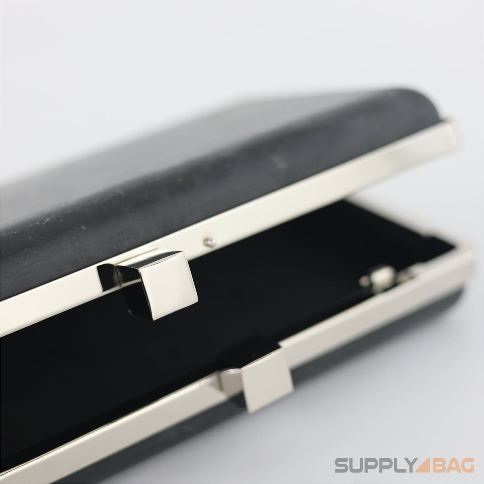 7 3/8 x 4 1/8 inch - square closures - silver rectangle clamshell