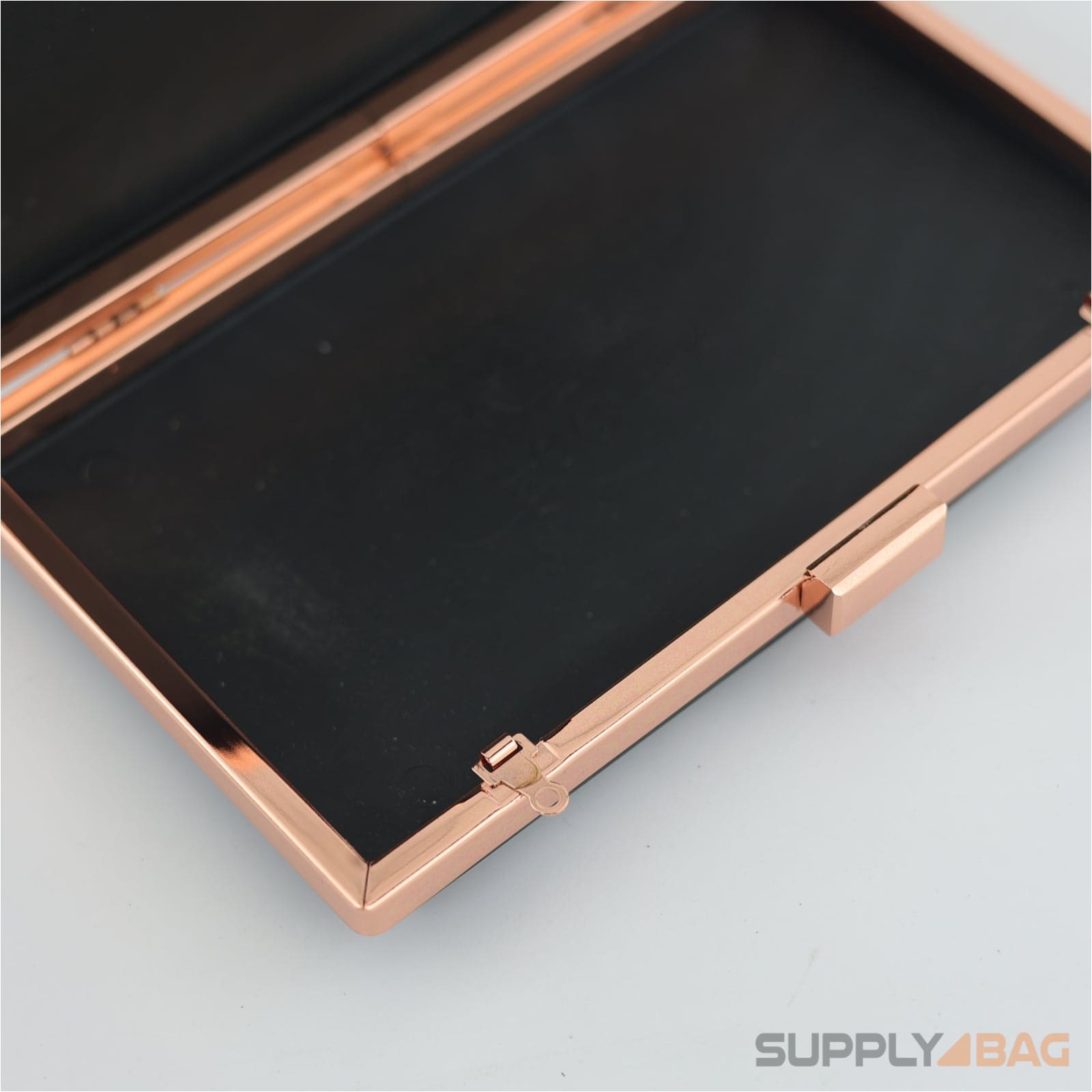 7 7/8 x 4 3/4 inch - rose gold clamshell clutch frame with covers