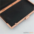 7 7/8 x 4 3/4 inch - rose gold clamshell clutch frame with covers