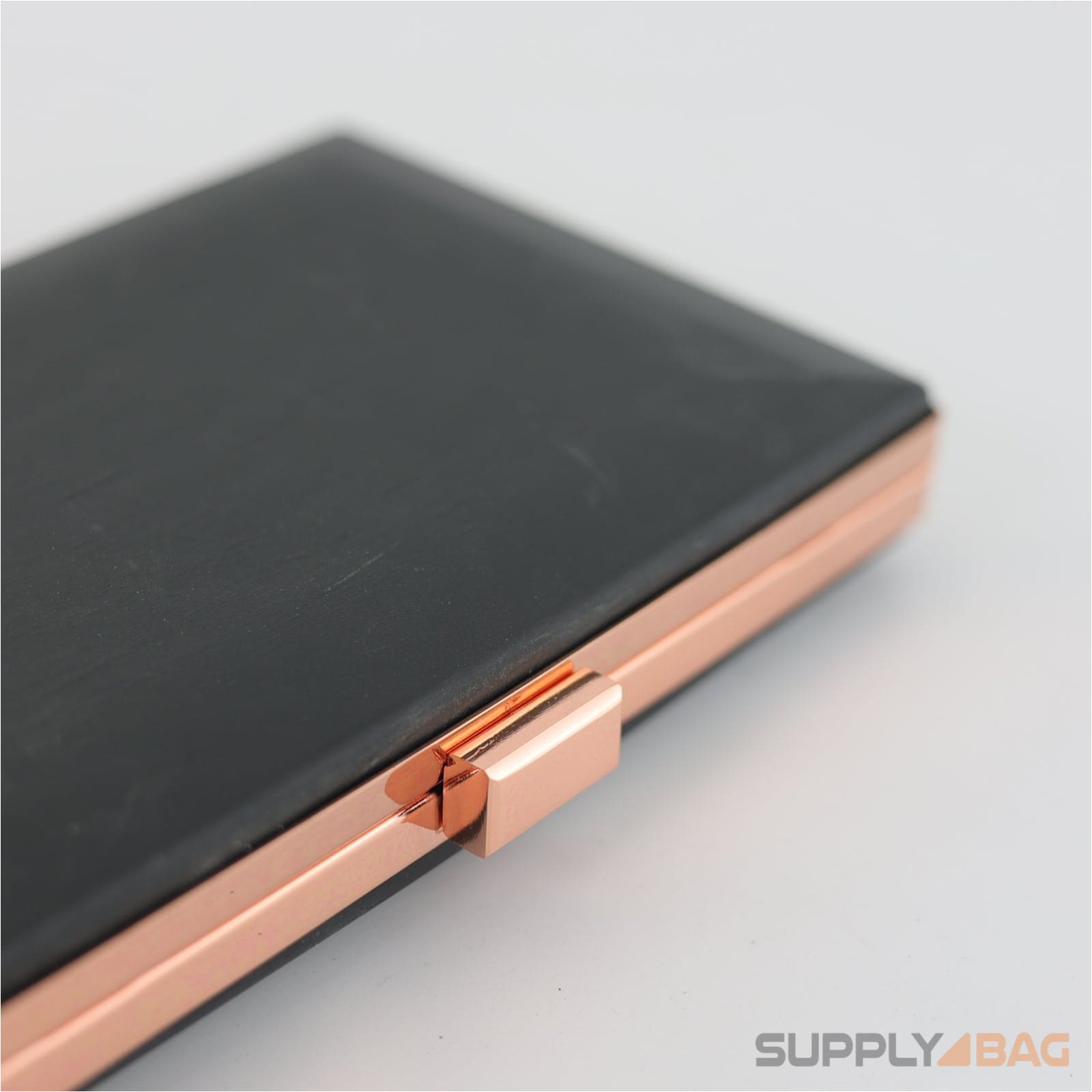 7 7/8 x 4 3/4 inch - rose gold clamshell clutch frame with covers