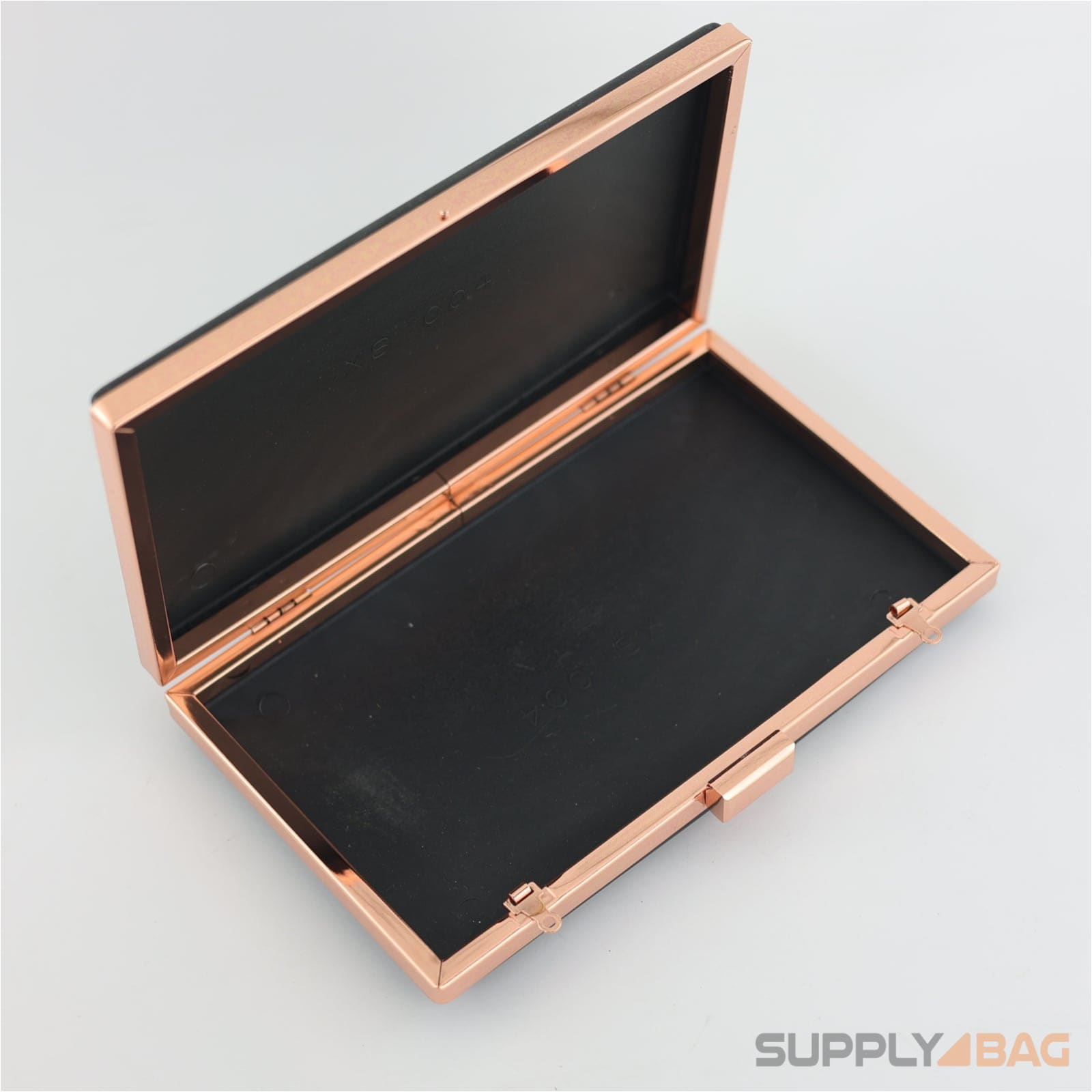 7 7/8 x 4 3/4 inch - rose gold clamshell clutch frame with covers