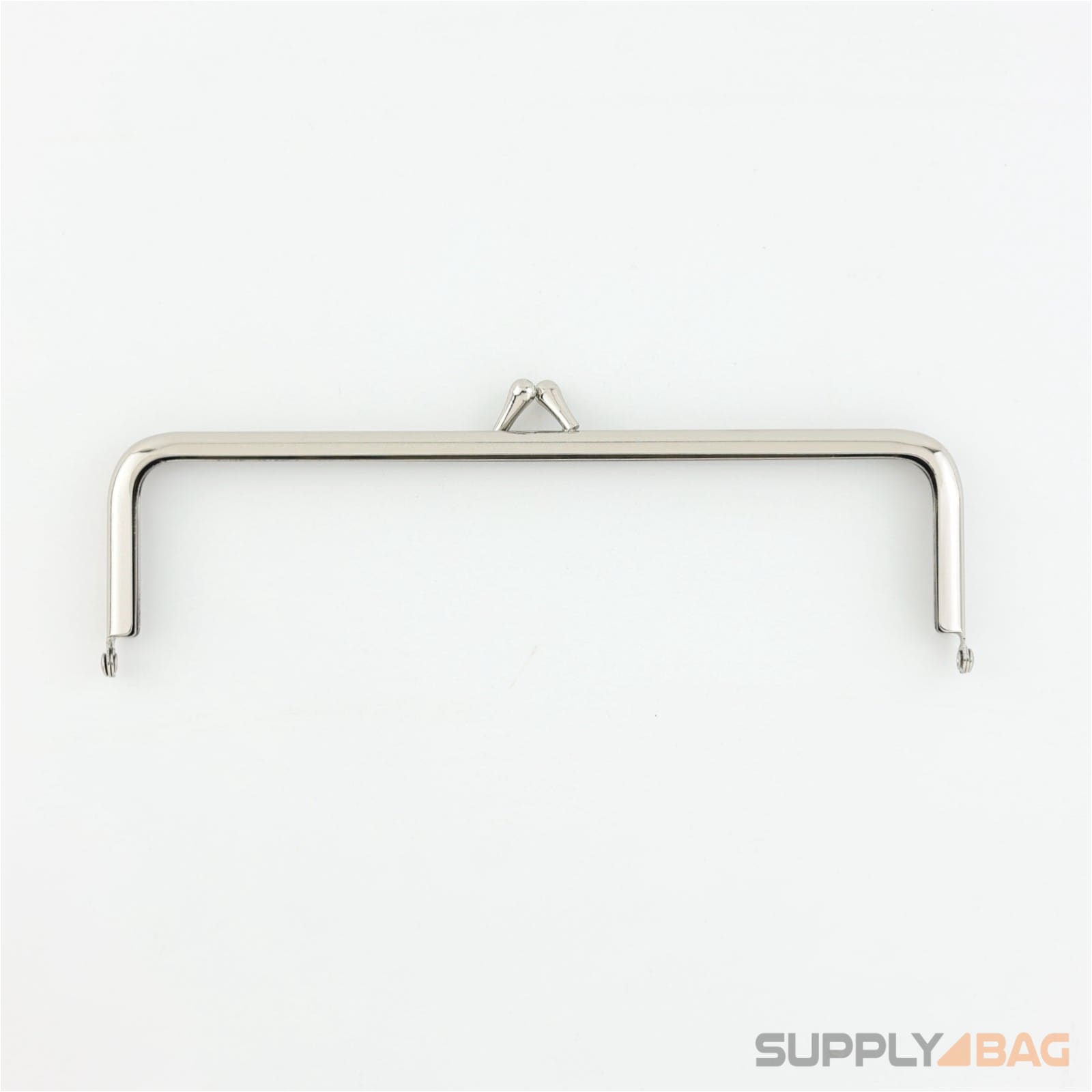 7 x 2 inch - Teardrop Clasp - Silver Metal Purse Frame