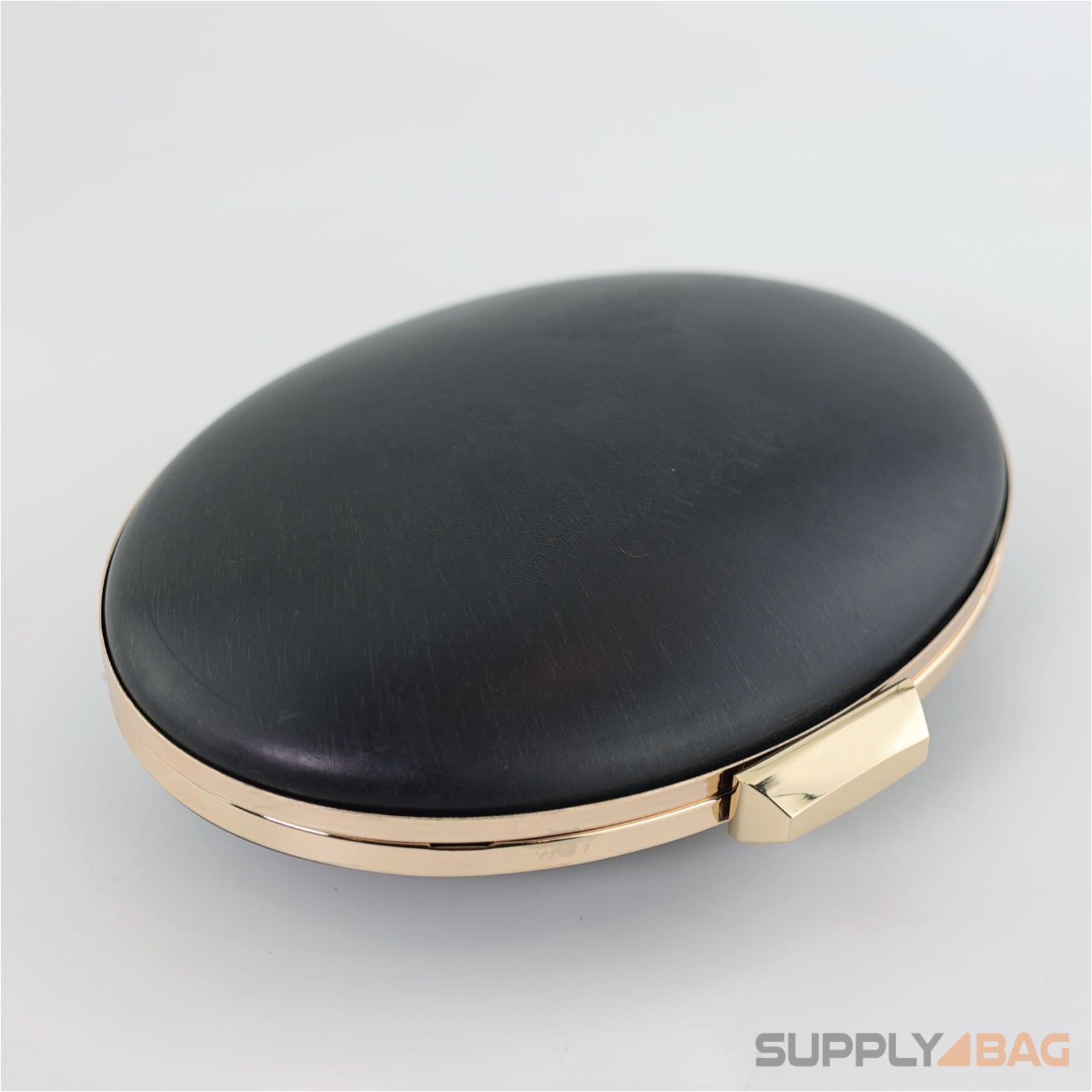 8 1/2 x 6 inch - gold oval clamshell clutch frame with covers