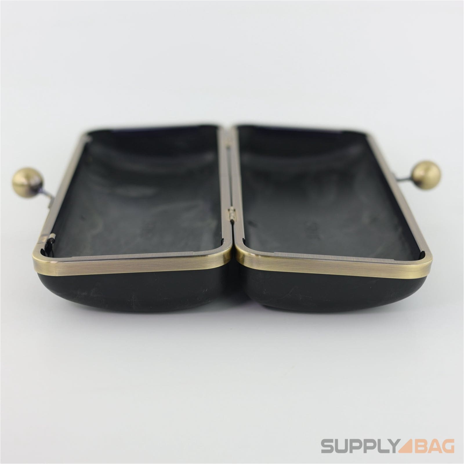9.5 x 4 inch - Antique Brass Large Clamshell Clutch Frame
