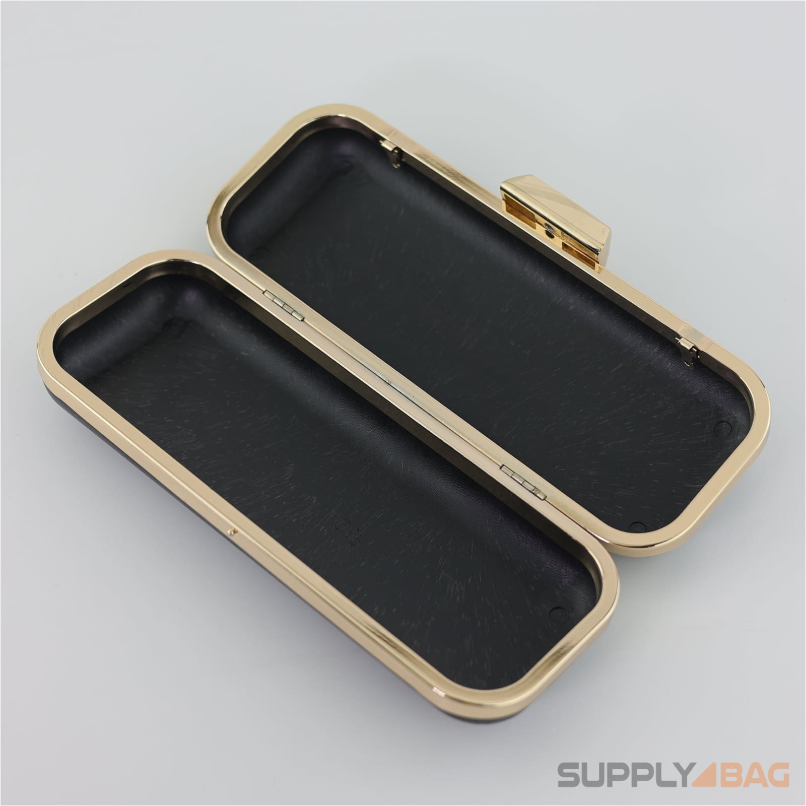 9 x 3 3/8 inch - gold large clamshell clutch frame with covers