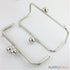 10 x 3.5 inch - Huge Ball Clasp Silver Metal Purse Frame with O Rings