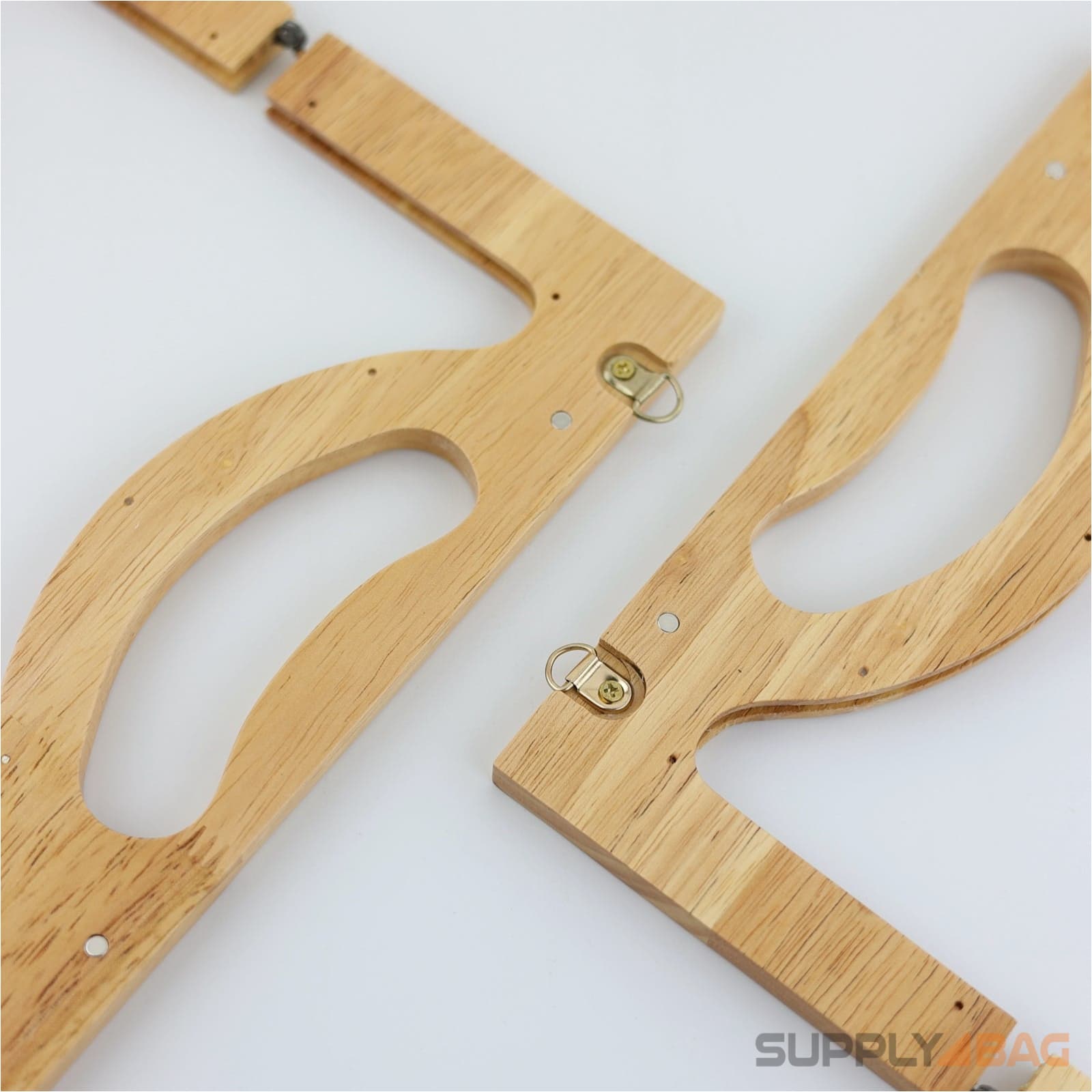 10 x 4 5/8 inch - wooden handbag frame with chain loops (finger joints