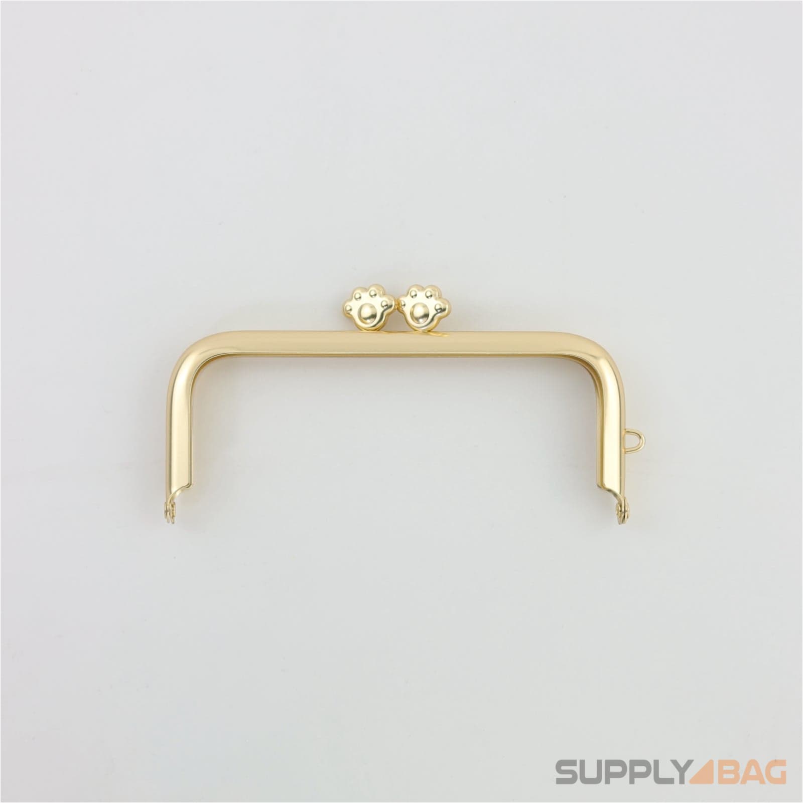 4 1/2 x 2 inch - pet footprint clasp - matte gold metal purse frame