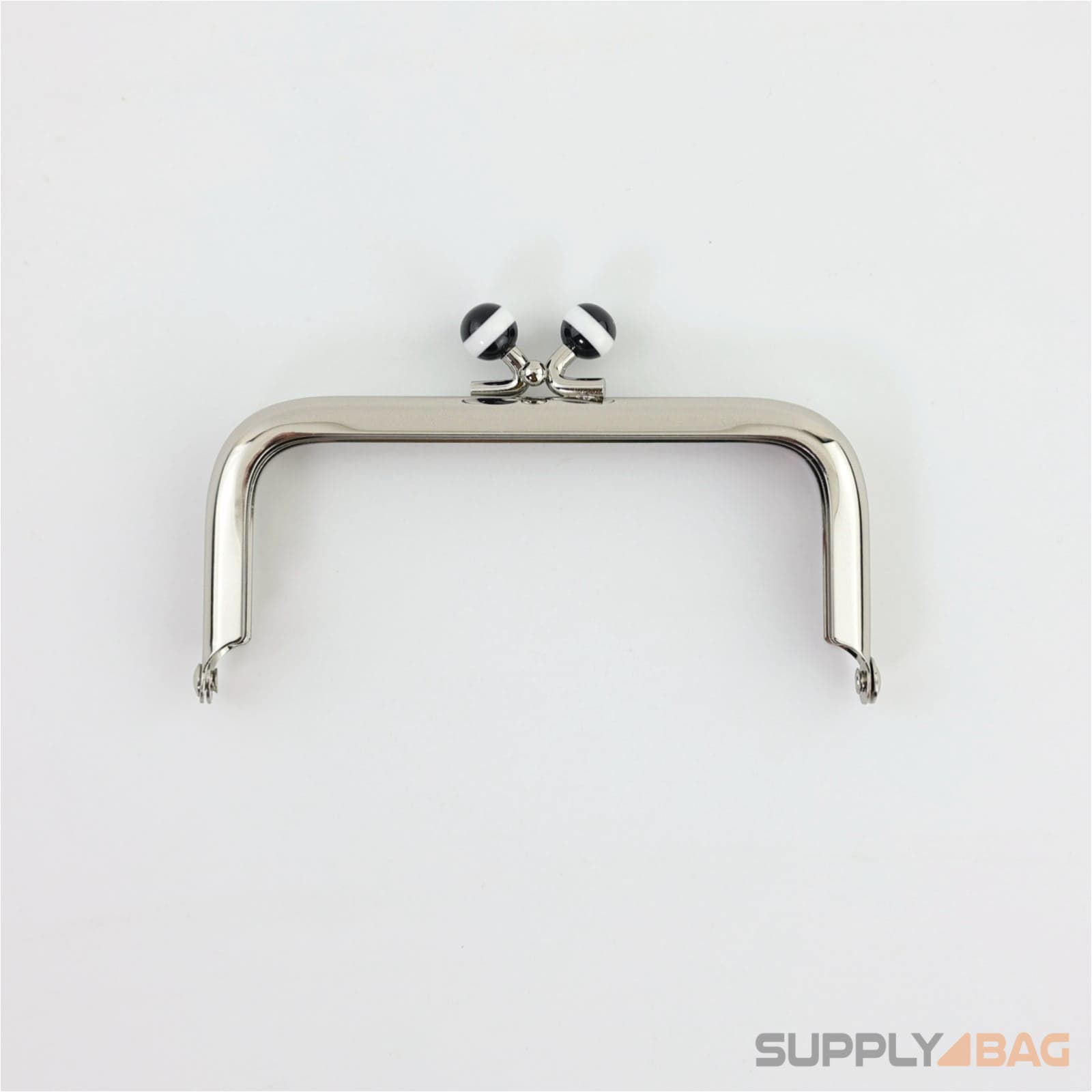 4 x 1 3/4 inch - acrylic clasp - silver metal purse frame