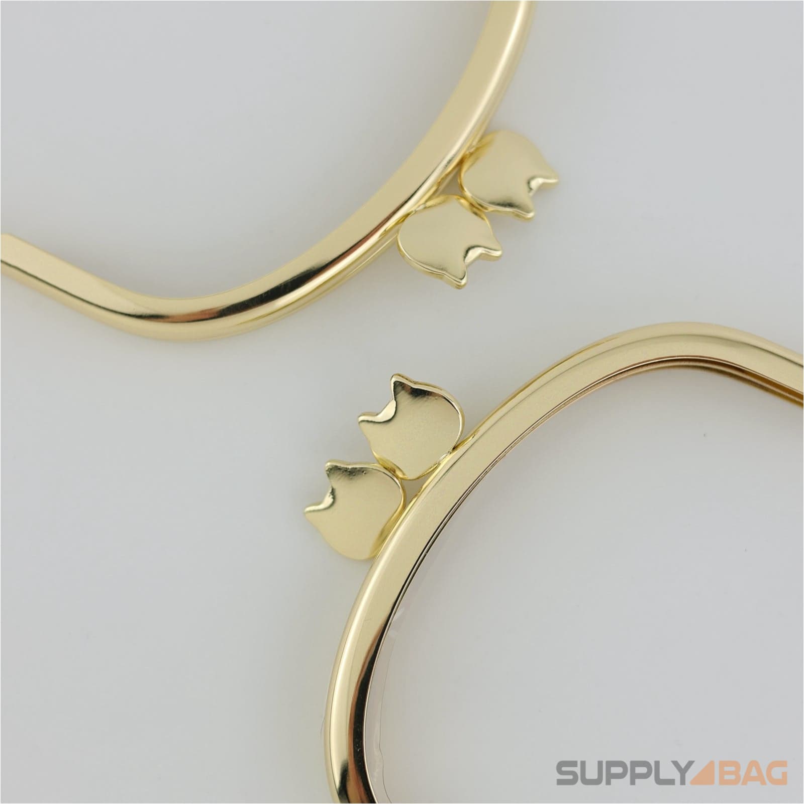 4 x 2 inch - cat clasp - gold arched shape purse frame