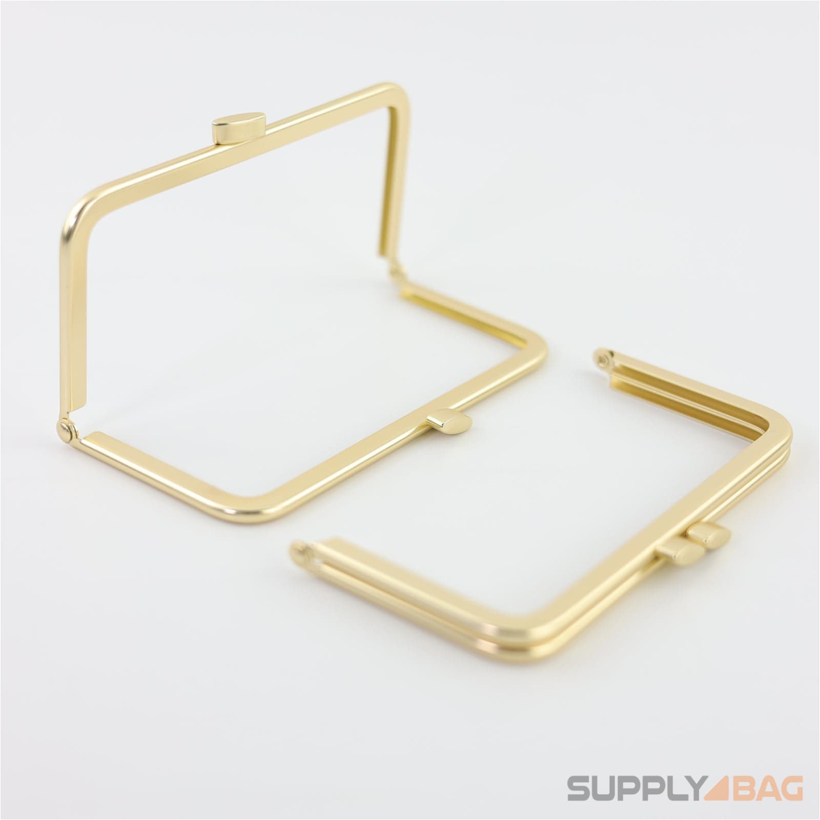 5 3/8 x 2 3/4 inch - matte gold metal purse frame