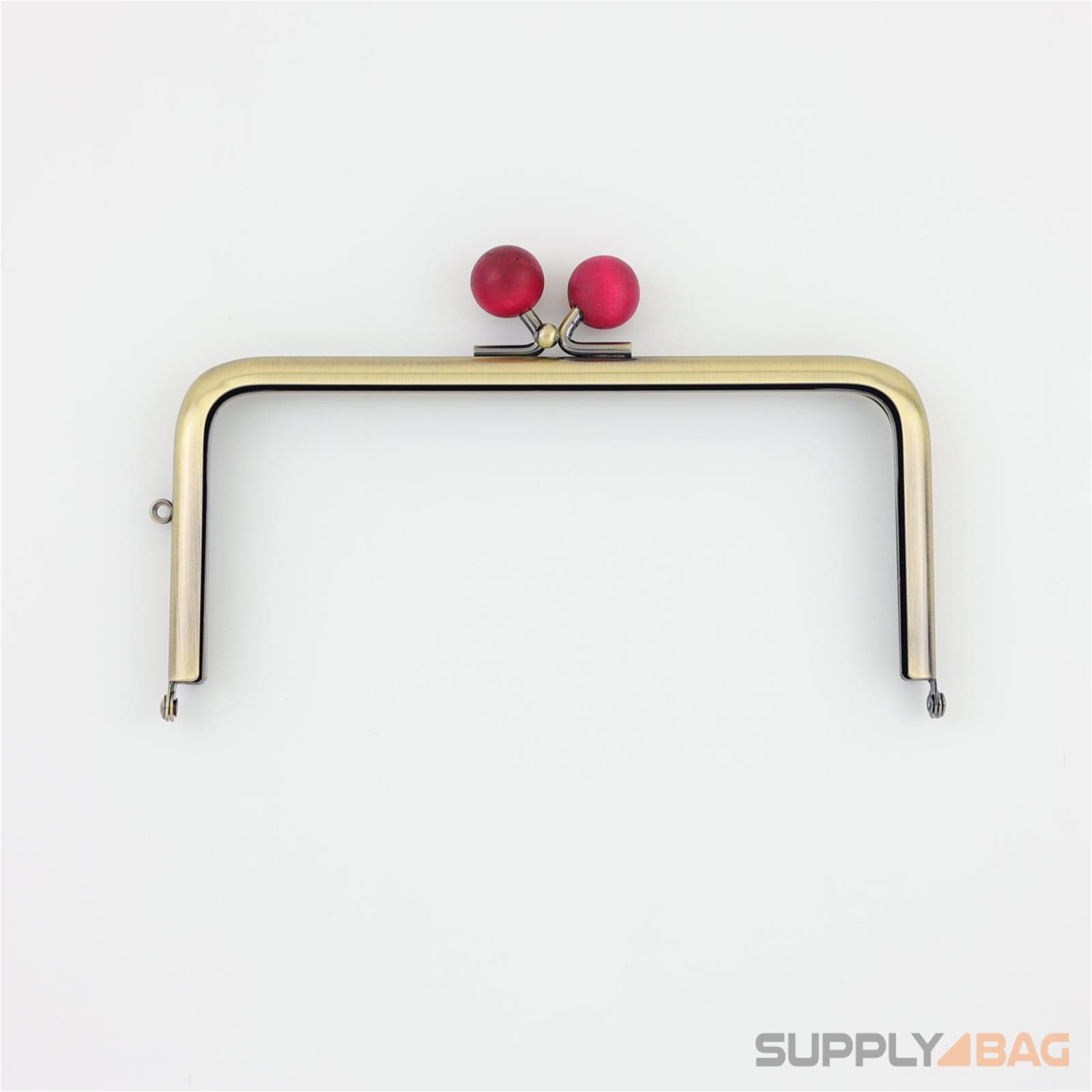 6 x 3 inch - Kisslock Antique Brass Metal Purse Frame