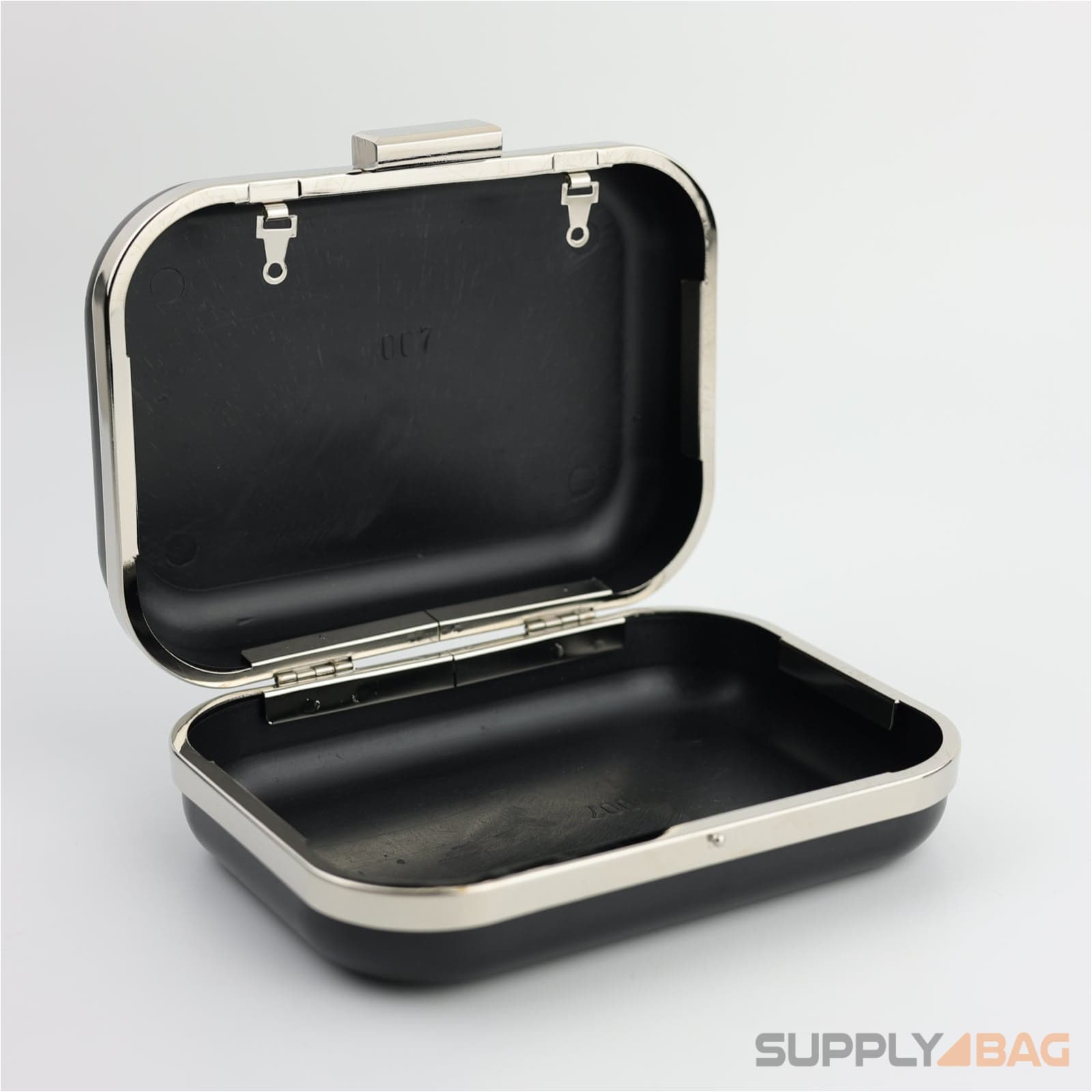 6 x 4.5 inch - Silver Clamshell Clutch Frame with Covers