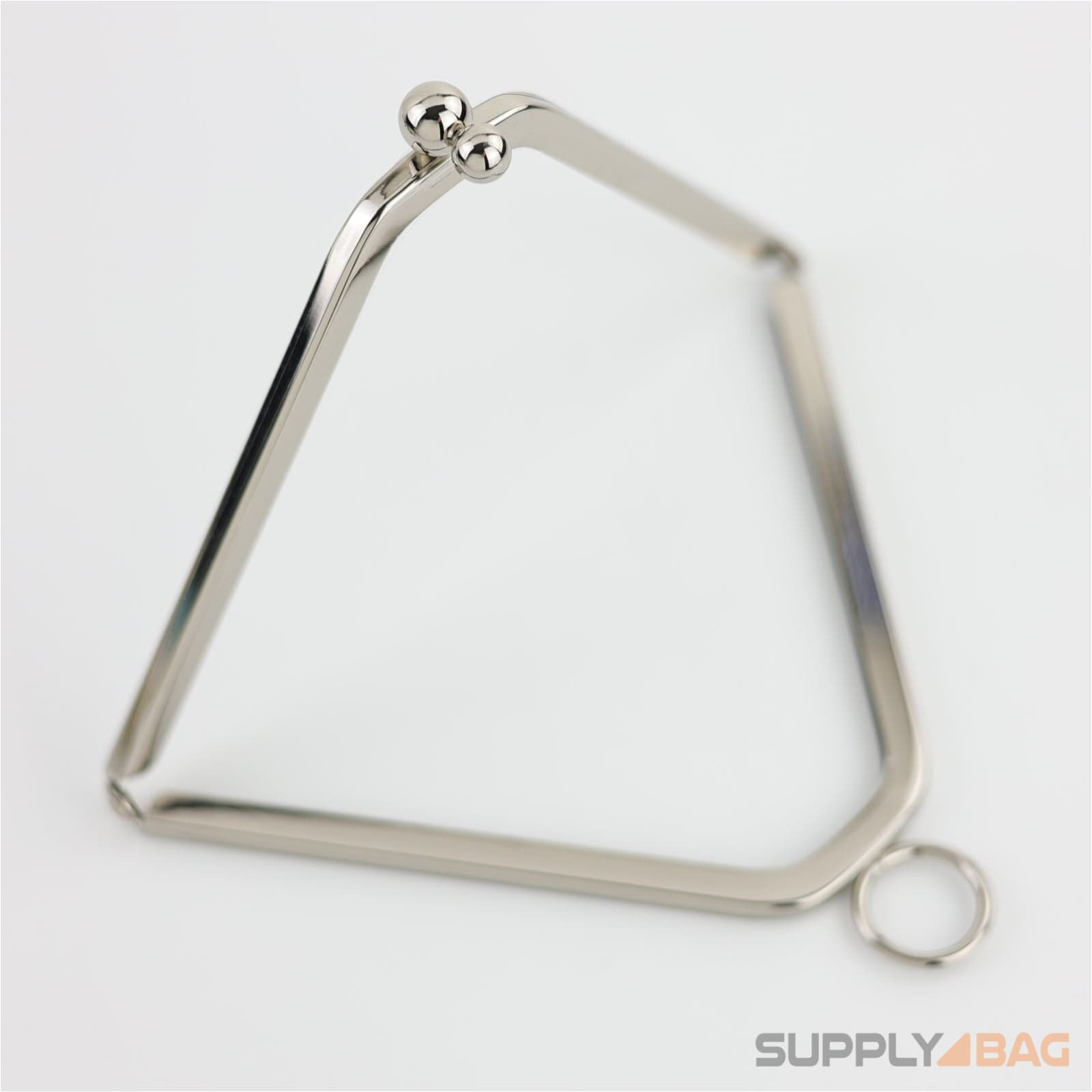 7 1/4 x 4 1/4 inch - O Ring Clasp - Silver Metal Purse Frame
