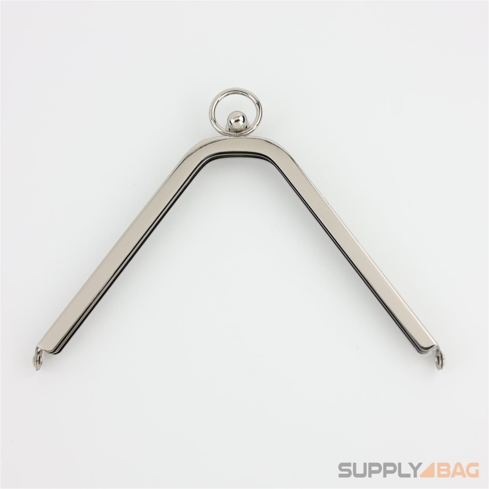 7 1/4 x 4 1/4 inch - O Ring Clasp - Silver Metal Purse Frame