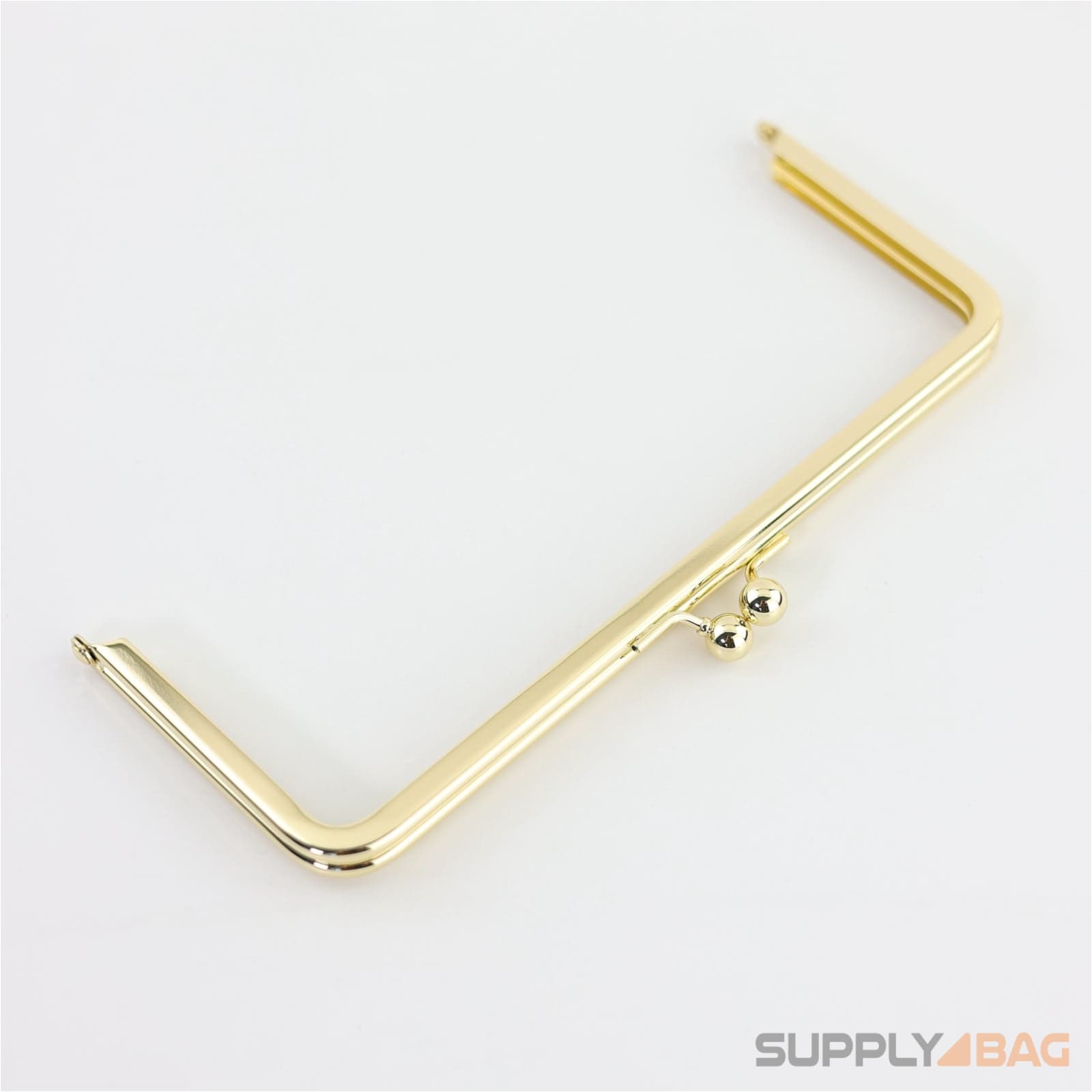 7 3/4 x 3 inch - kisslock clasp - gold metal purse frame