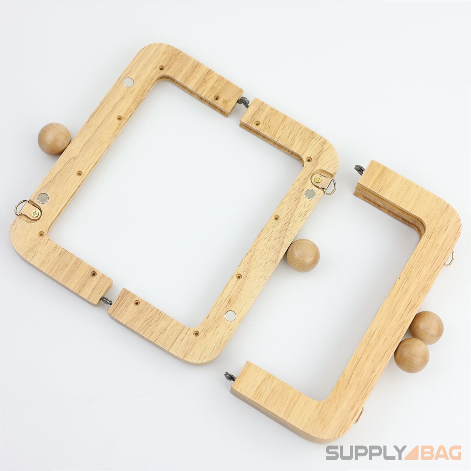 7 7/8 x 3 1/2 inch - Wooden Clutch Frame with Chain Loops