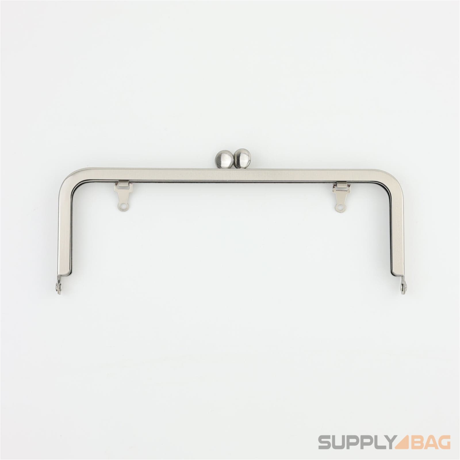7 x 2 1/2 inch - cake clasp - brushed silver metal purse frame