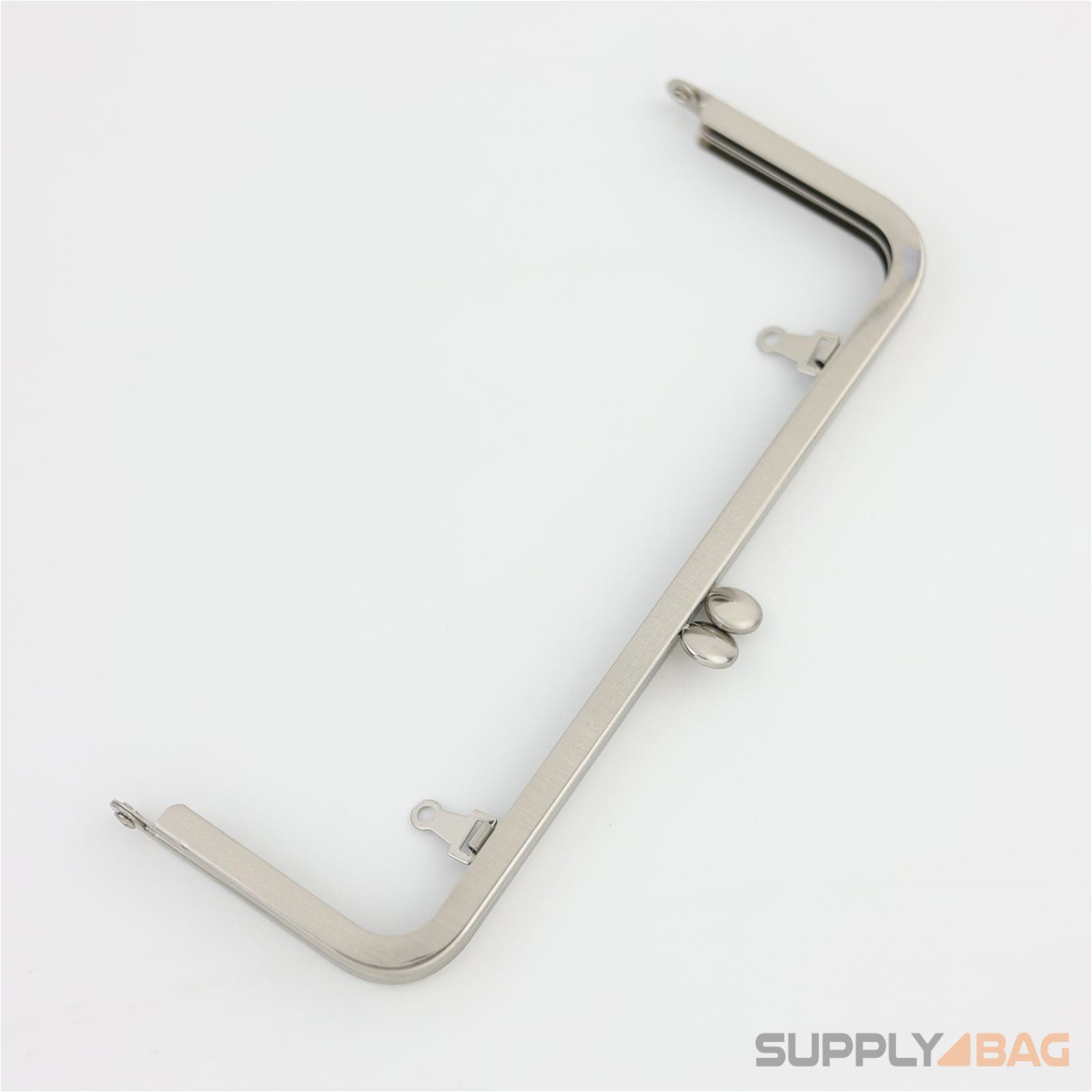 7 x 2 1/2 inch - cake clasp - brushed silver metal purse frame