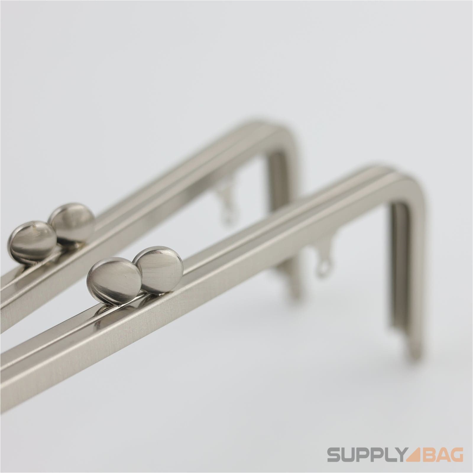7 x 2 1/2 inch - cake clasp - brushed silver metal purse frame