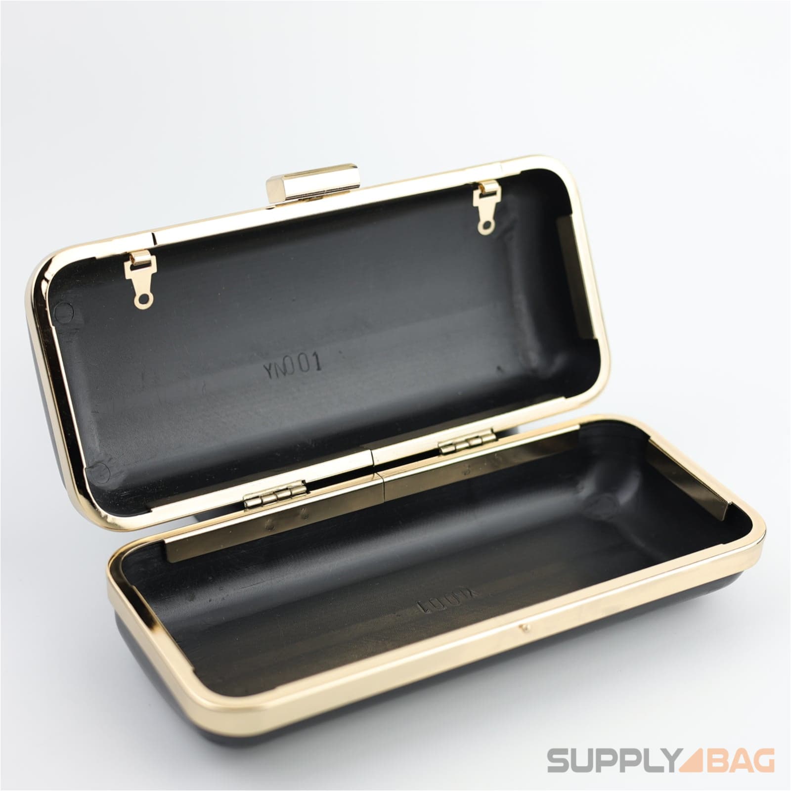 7 x 3 inch - Gold Clamshell Clutch Frame with Covers