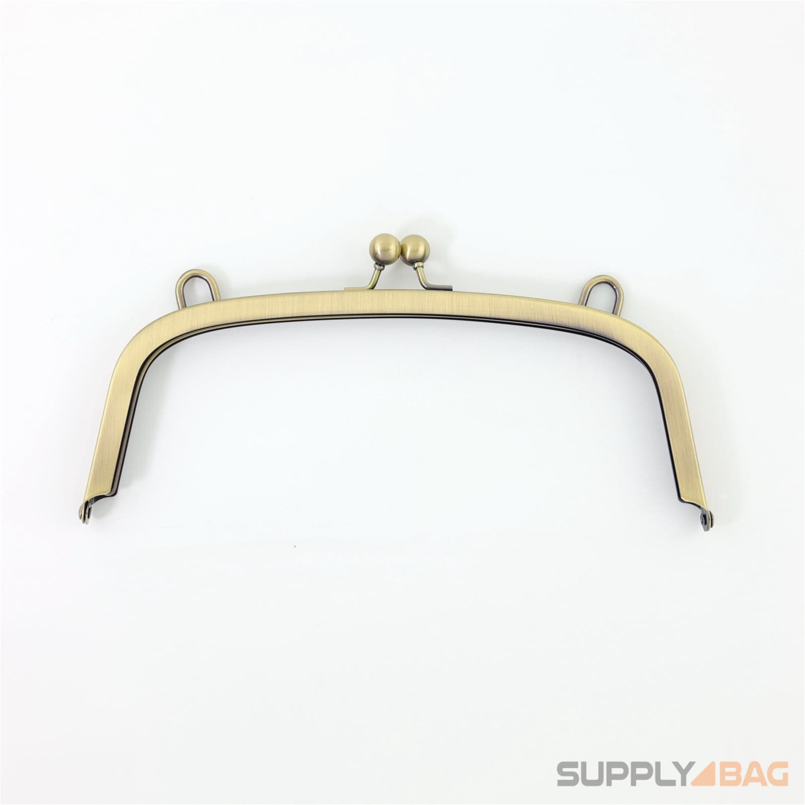 8 1/4 x 3 inch - Kisslock Clasp Antique Brass Metal Purse Frame