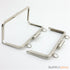 8.5 x 3.5 inch - Brushed Silver Metal Purse Frame with D Rings