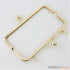 8 x 2.5 inch - Kisslock Shiny Gold Metal Purse Frame with D Rings