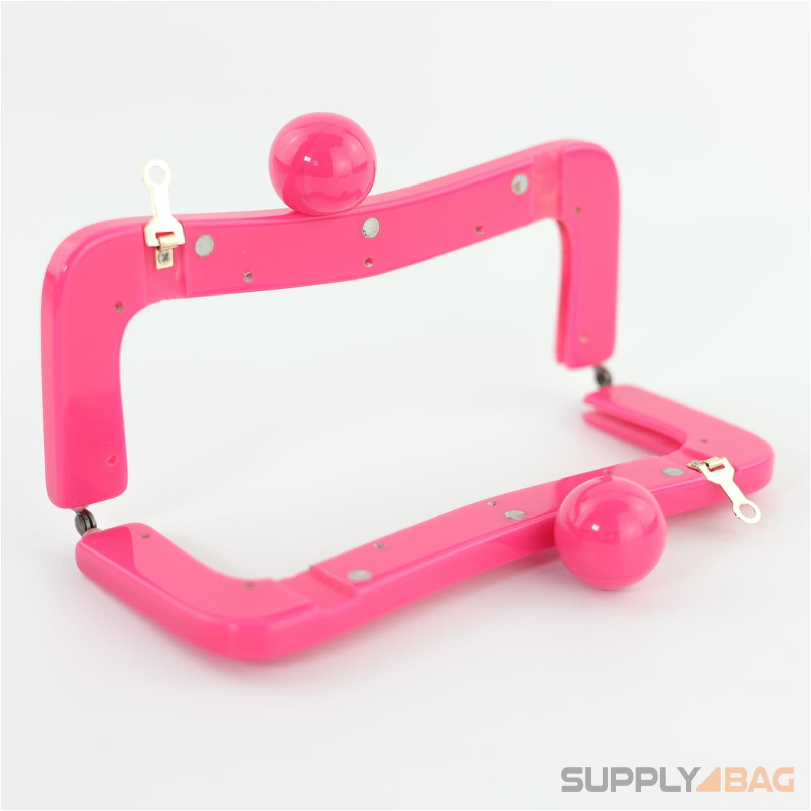 8 x 3 1/4 inch - deep pink acrylic purse frame with chain loops