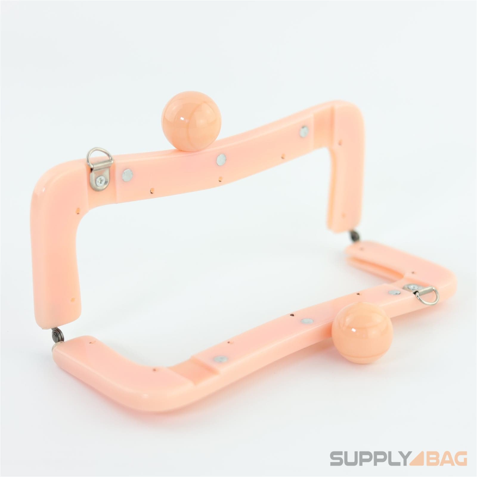 8 x 3 1/4 inch - peach acrylic purse frame with chain loops
