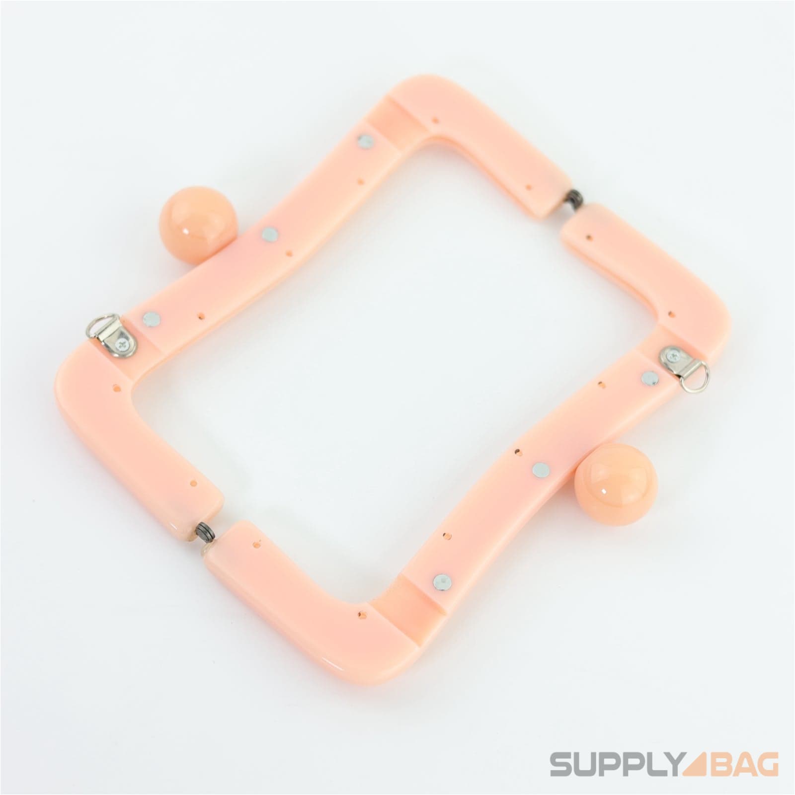 8 x 3 1/4 inch - peach acrylic purse frame with chain loops