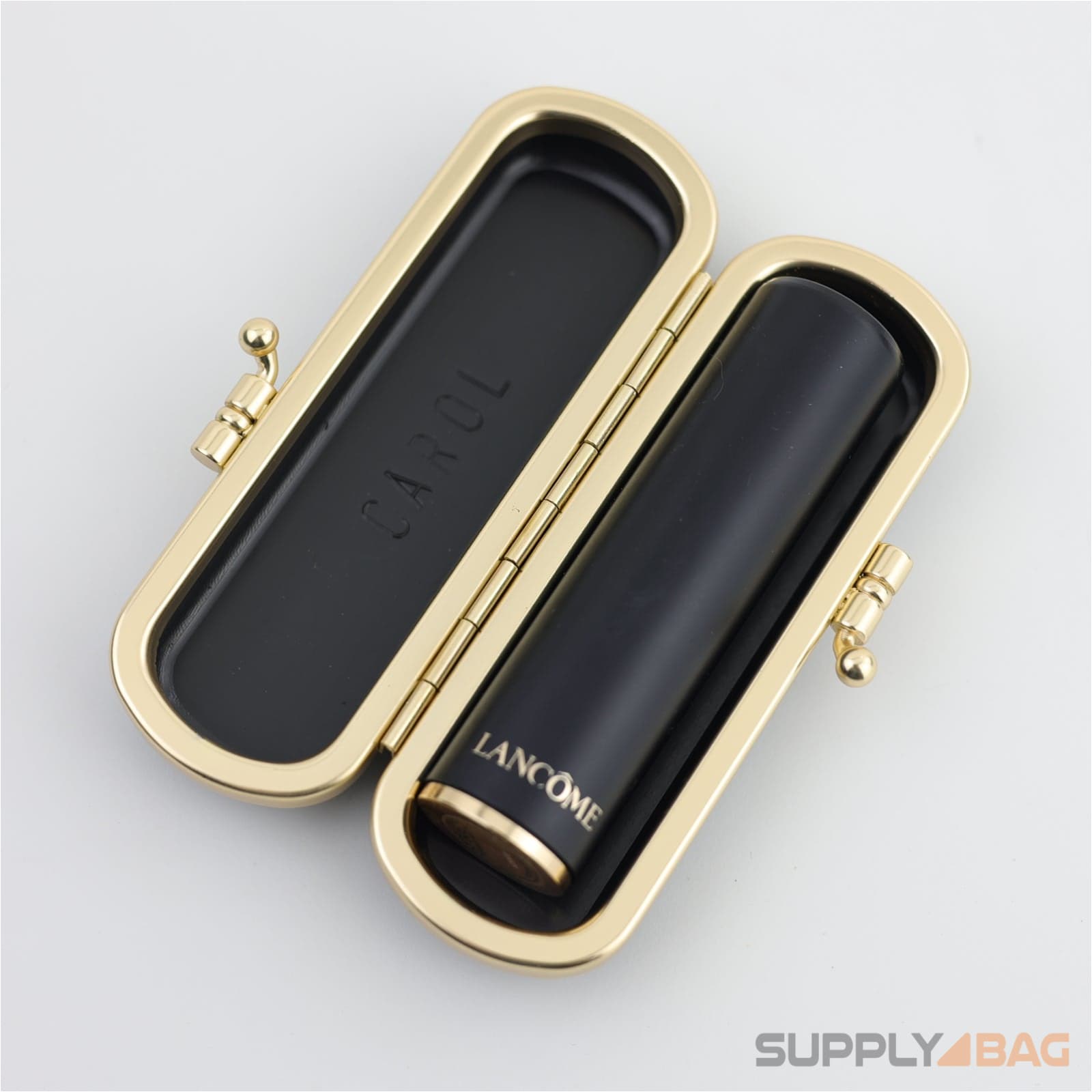 Mini box clutch matte gold for lipstick case