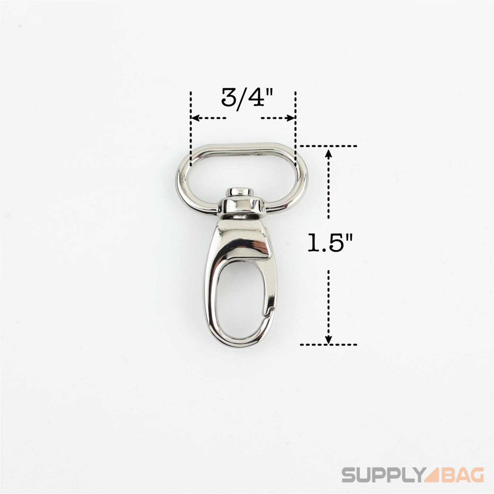 Silver Swivel Snap Hooks 3/4 inch - 2 Pack